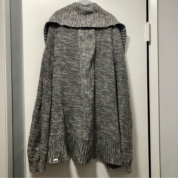 ROXY Grey Open Front Cotton Cardigan - Size Small - Picture 2 of 10